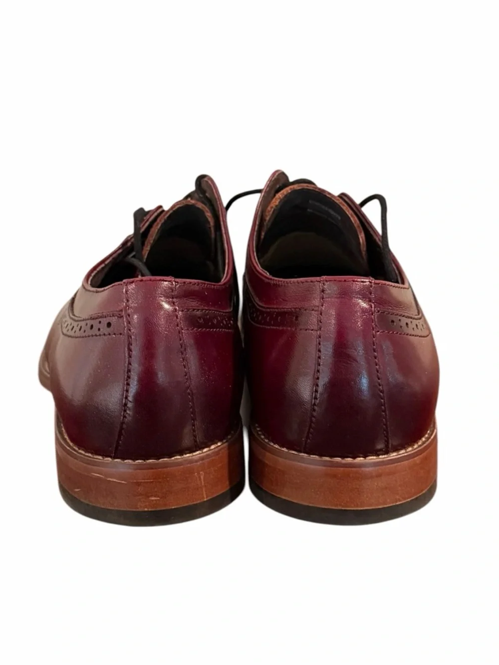Stacy Adams Dickinson Burgundy Leather Cap Toe Oxford Dress Shoes Mens 10